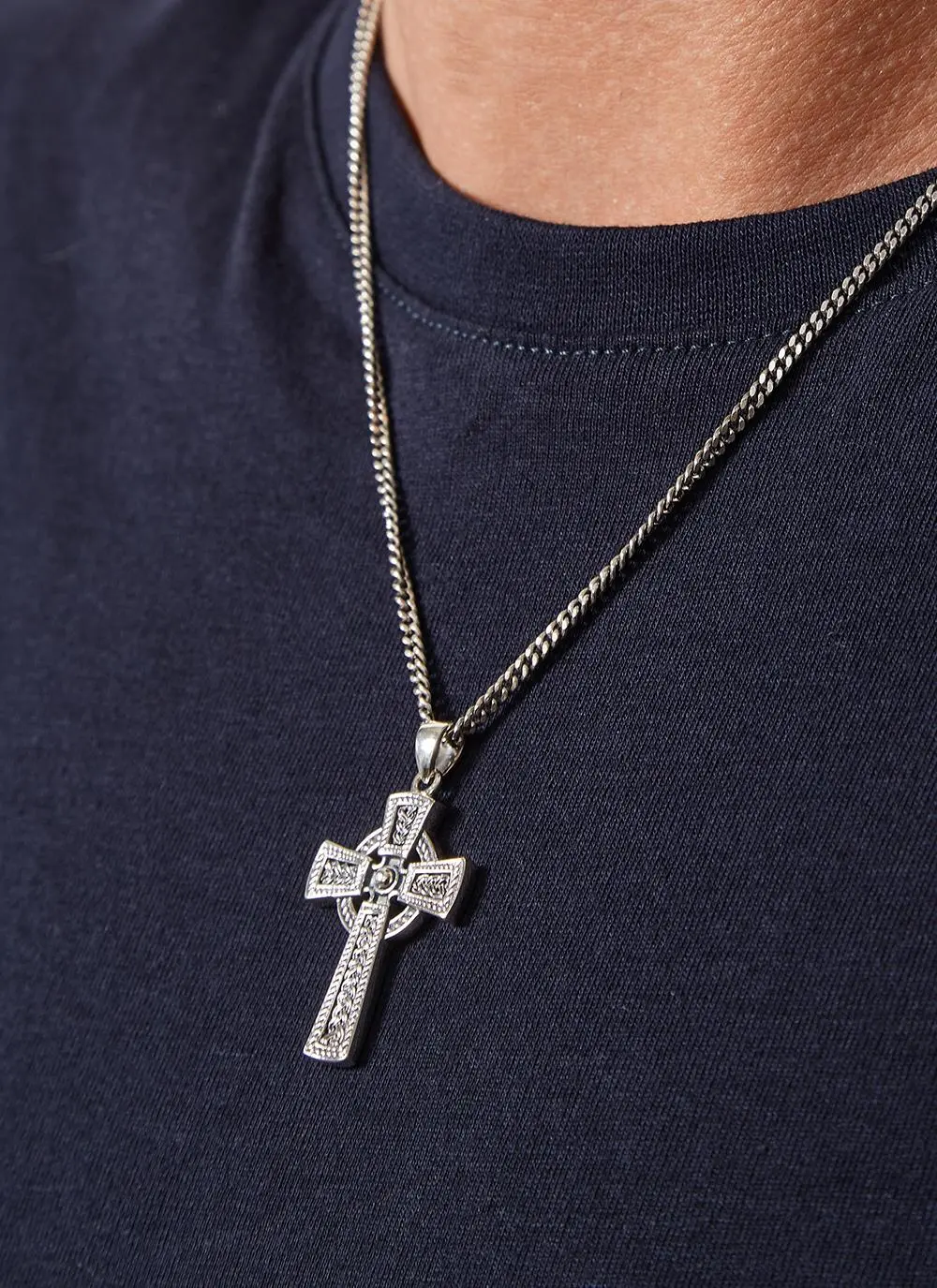 Gents Sterling Silver Celtic Cross Pendant